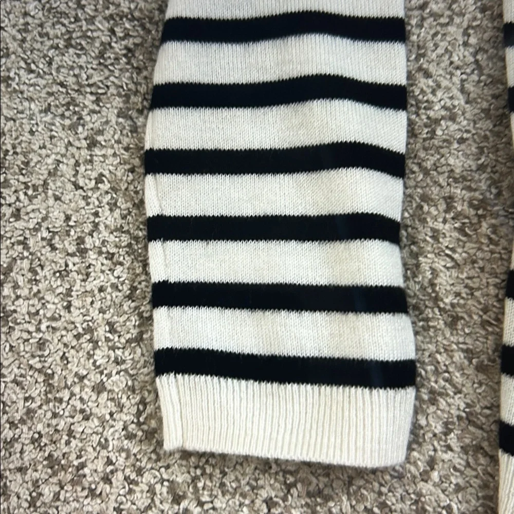 Kate Spade Broome Street Heart Patch Striped Sweater, XS